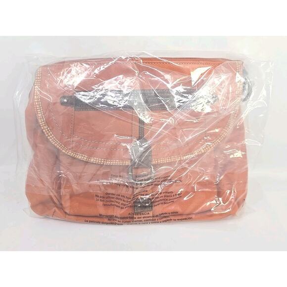 Fossil Long Live Vintage Orange Canvas Large 14x10 Bag Euc U216 - Picture 15 of 15